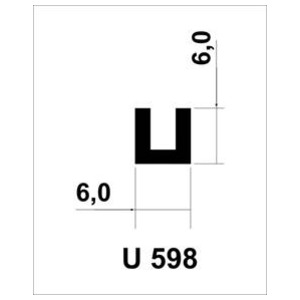 TRILHO ALUM. U-598 OCO 6 MM 2 MT NAT