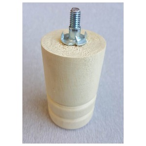 PE MADEIRA CILINDRICO C/DETALHE PADRAO MARFIM 9 CM