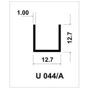 TRILHO ALUM. U-044-L OCO 1/2" 3 MT POLIDO
