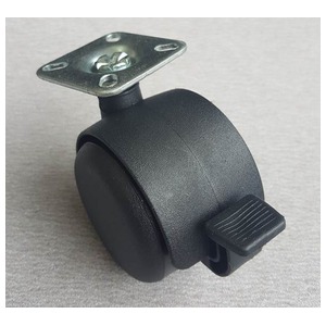 RODIZIO 50 MM PRETO CHAPA GIRAT.C/FREIO 45 KG